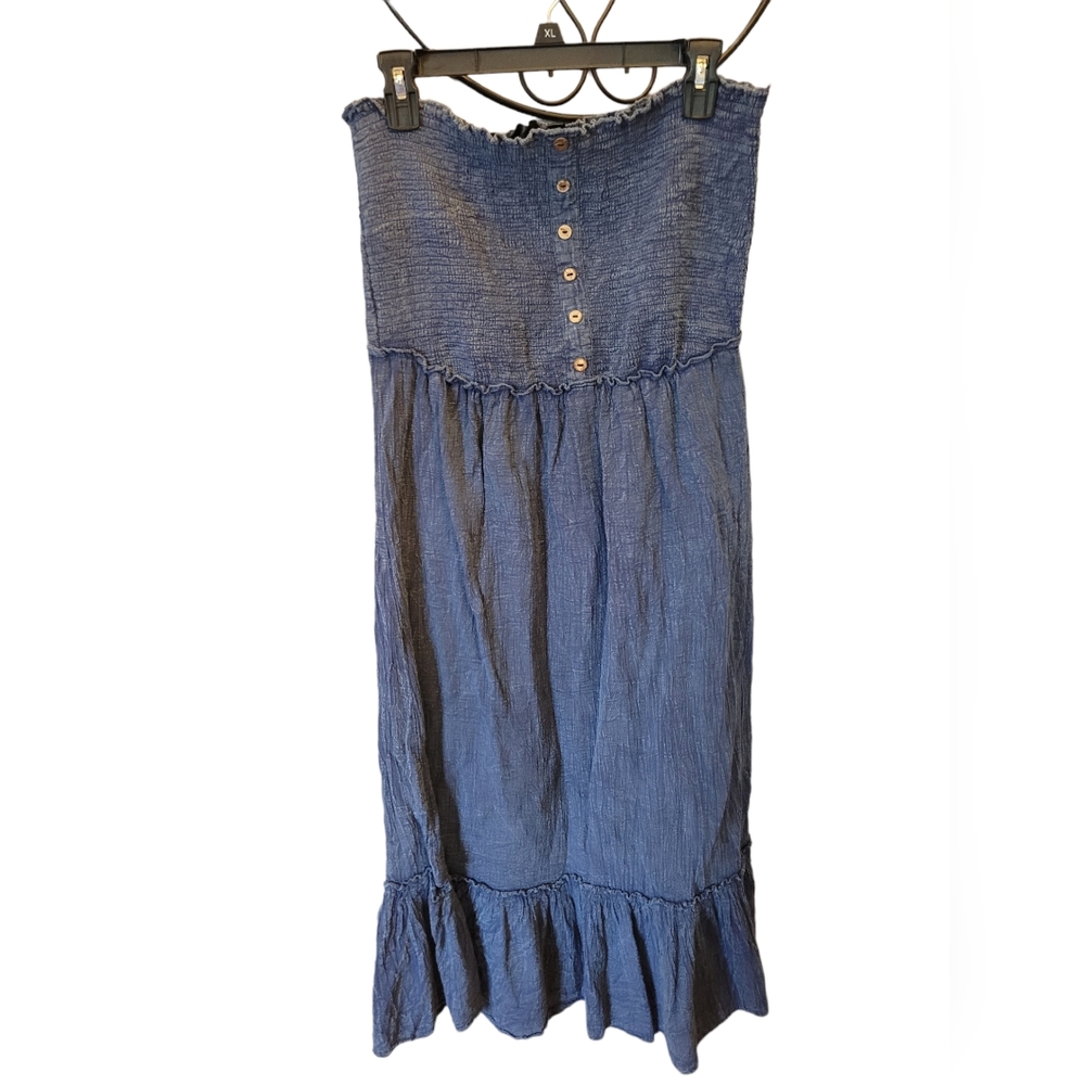 Strapless stretch Jean dress